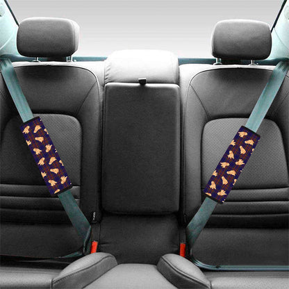Golden Retriever Tartan Pattern Print Car Seat Belt Covers