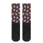 Golden Retriever Tartan Pattern Print Crew Socks