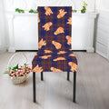 Golden Retriever Tartan Pattern Print Dining Chair Slipcover