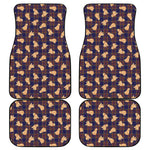 Golden Retriever Tartan Pattern Print Front and Back Car Floor Mats