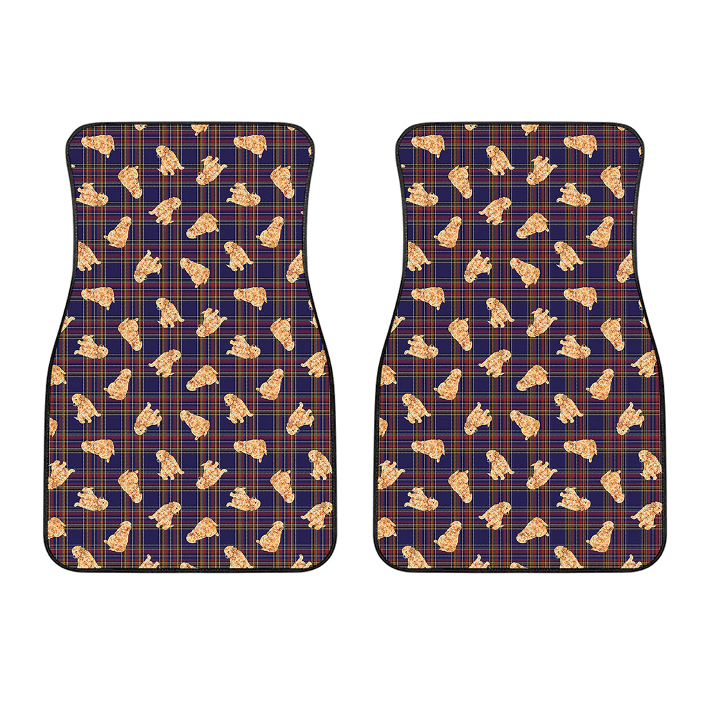 Golden Retriever Tartan Pattern Print Front Car Floor Mats