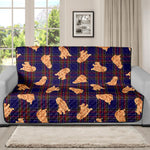 Golden Retriever Tartan Pattern Print Futon Protector