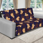 Golden Retriever Tartan Pattern Print Futon Protector