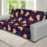 Golden Retriever Tartan Pattern Print Futon Protector