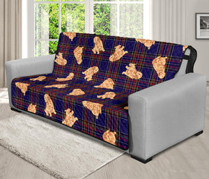 Golden Retriever Tartan Pattern Print Futon Protector