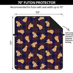 Golden Retriever Tartan Pattern Print Futon Protector