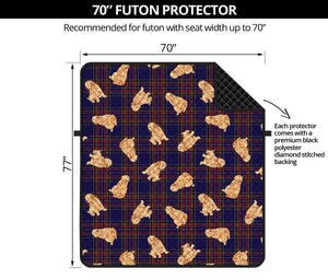 Golden Retriever Tartan Pattern Print Futon Protector