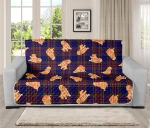 Golden Retriever Tartan Pattern Print Futon Protector