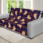 Golden Retriever Tartan Pattern Print Futon Protector