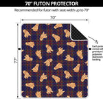 Golden Retriever Tartan Pattern Print Futon Protector