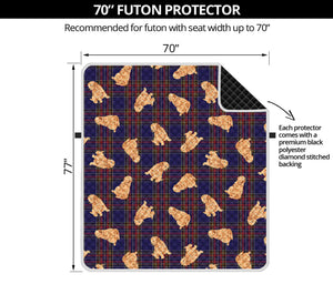 Golden Retriever Tartan Pattern Print Futon Protector