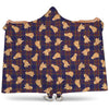 Golden Retriever Tartan Pattern Print Hooded Blanket