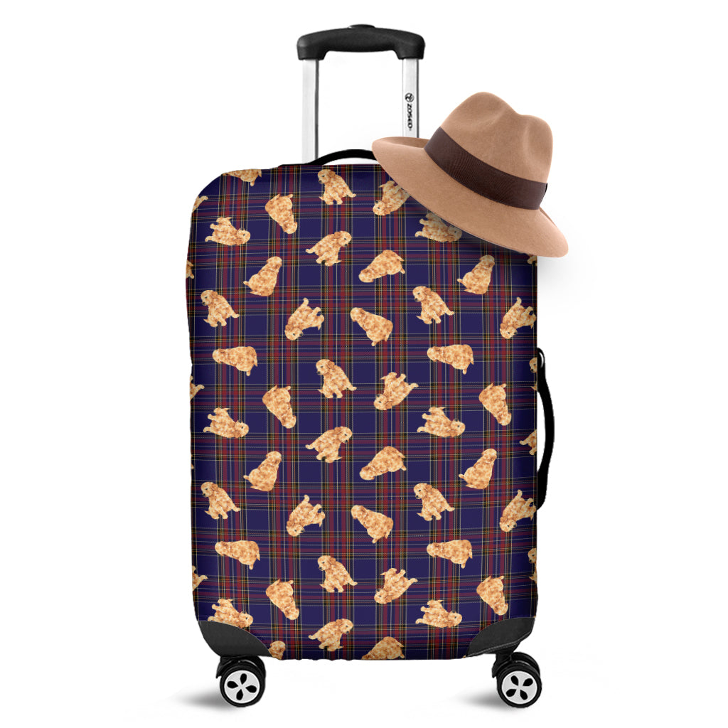 Golden Retriever Tartan Pattern Print Luggage Cover