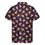 Golden Retriever Tartan Pattern Print Men's Short Sleeve Shirt