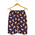 Golden Retriever Tartan Pattern Print Men's Shorts