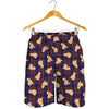 Golden Retriever Tartan Pattern Print Men's Shorts