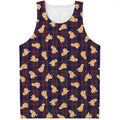 Golden Retriever Tartan Pattern Print Men's Tank Top