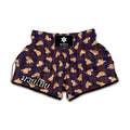 Golden Retriever Tartan Pattern Print Muay Thai Boxing Shorts