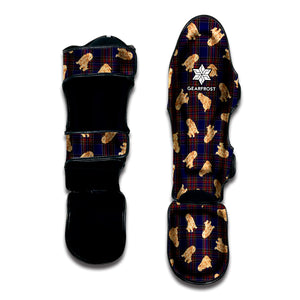 Golden Retriever Tartan Pattern Print Muay Thai Shin Guard