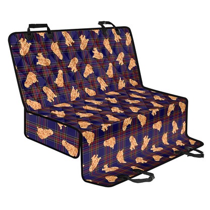 Golden Retriever Tartan Pattern Print Pet Car Back Seat Cover