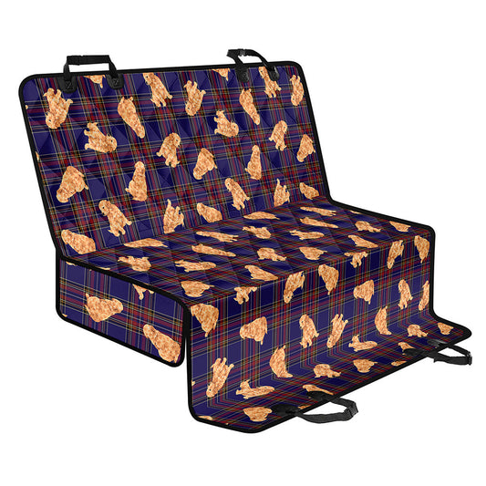Golden Retriever Tartan Pattern Print Pet Car Back Seat Cover