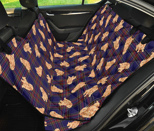 Golden Retriever Tartan Pattern Print Pet Car Back Seat Cover