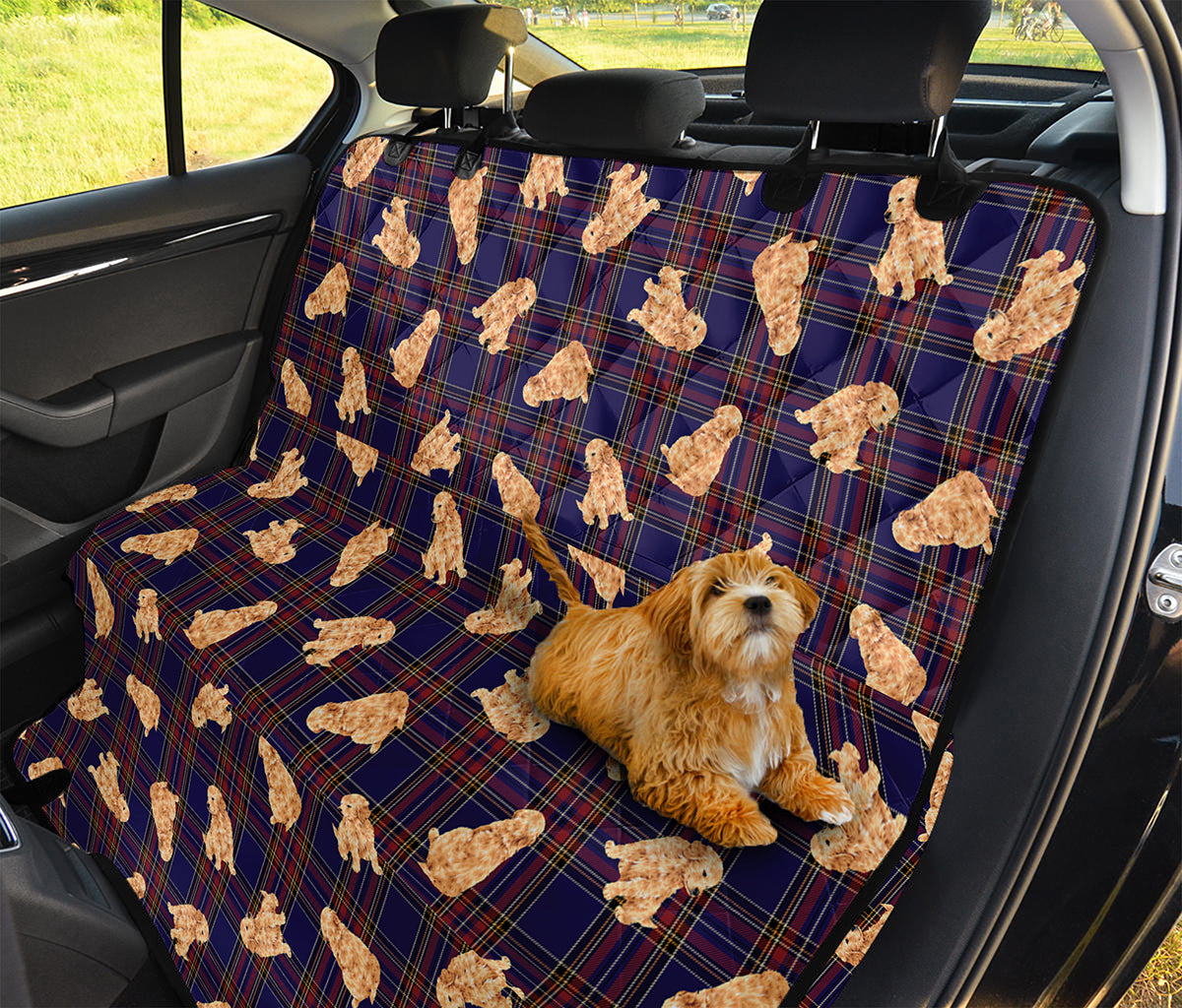 Golden Retriever Tartan Pattern Print Pet Car Back Seat Cover