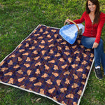 Golden Retriever Tartan Pattern Print Quilt