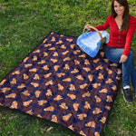 Golden Retriever Tartan Pattern Print Quilt