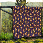 Golden Retriever Tartan Pattern Print Quilt