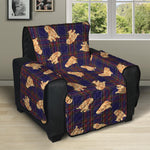 Golden Retriever Tartan Pattern Print Recliner Protector