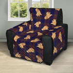 Golden Retriever Tartan Pattern Print Recliner Protector