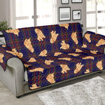 Golden Retriever Tartan Pattern Print Sofa Protector