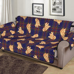 Golden Retriever Tartan Pattern Print Sofa Protector