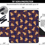 Golden Retriever Tartan Pattern Print Sofa Protector