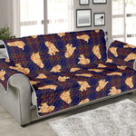 Golden Retriever Tartan Pattern Print Sofa Protector