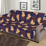 Golden Retriever Tartan Pattern Print Sofa Protector