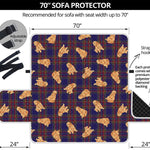 Golden Retriever Tartan Pattern Print Sofa Protector