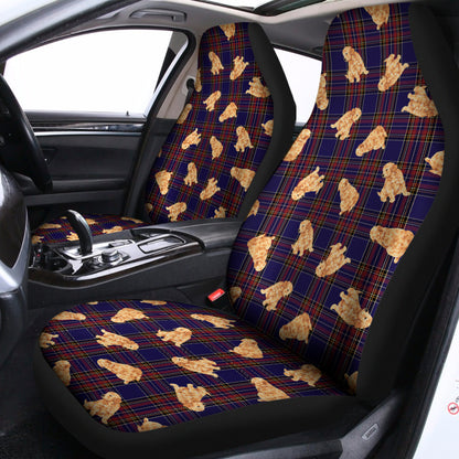 Golden Retriever Tartan Pattern Print Universal Fit Car Seat Covers