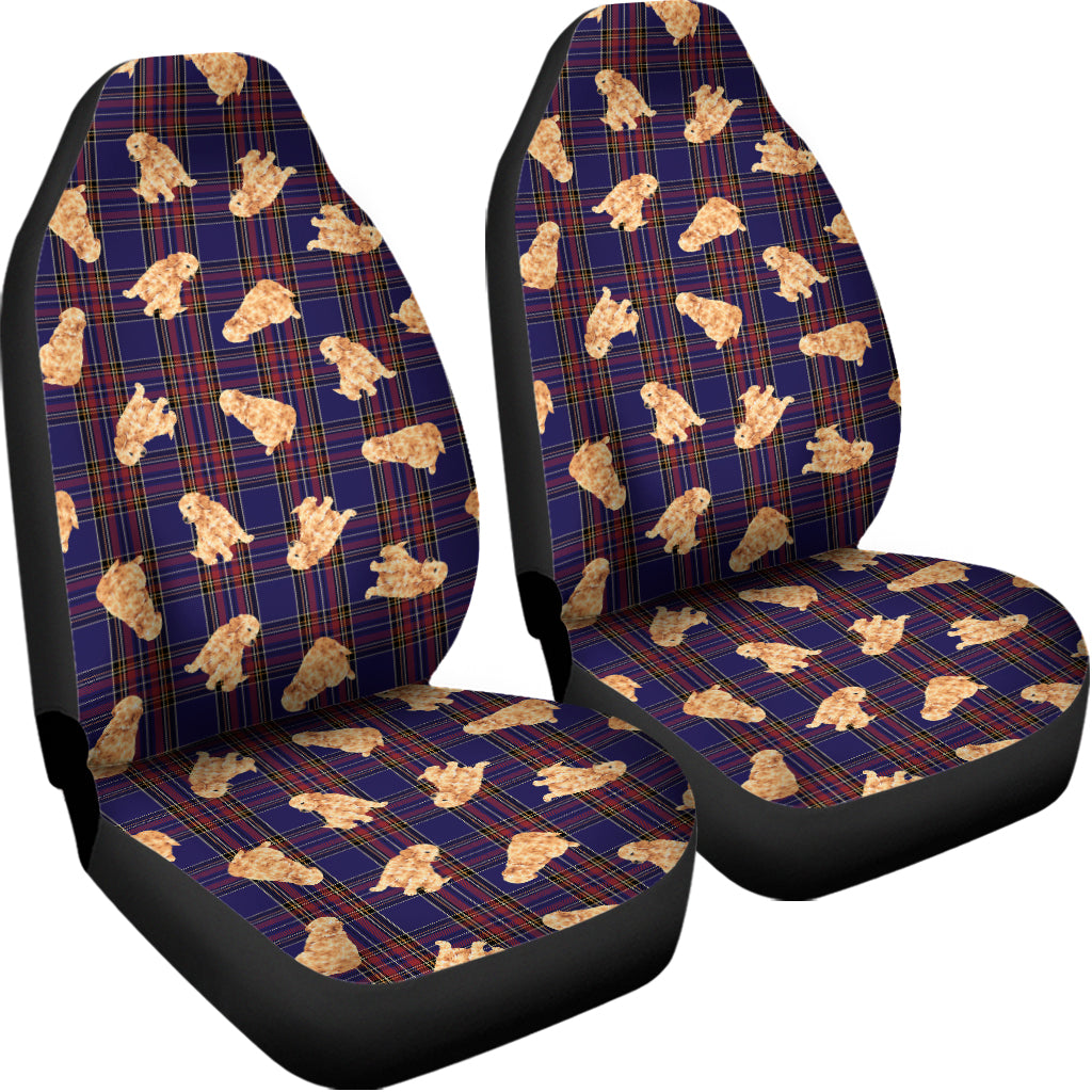 Golden Retriever Tartan Pattern Print Universal Fit Car Seat Covers