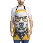 Golden Retriever With Glasses Print Apron