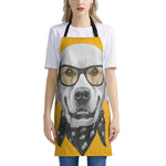 Golden Retriever With Glasses Print Apron