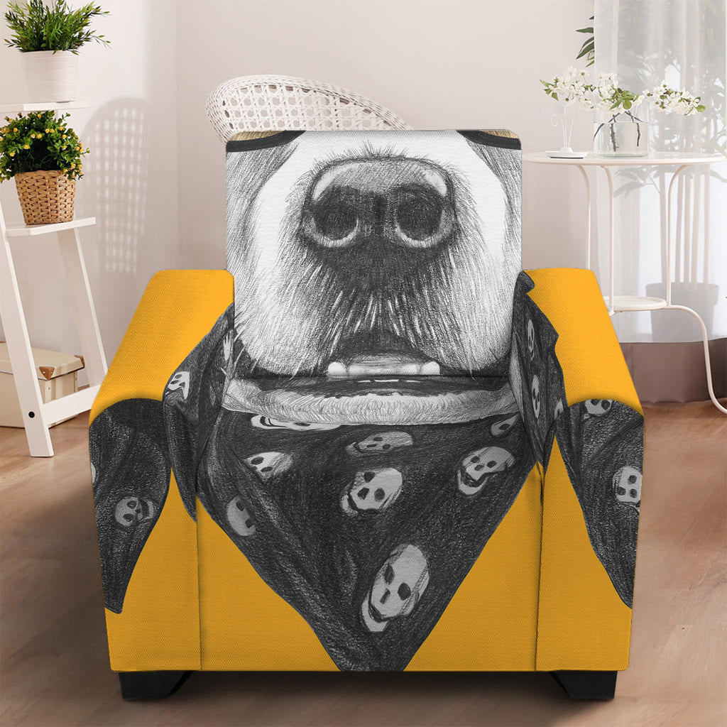 Golden Retriever With Glasses Print Armchair Slipcover