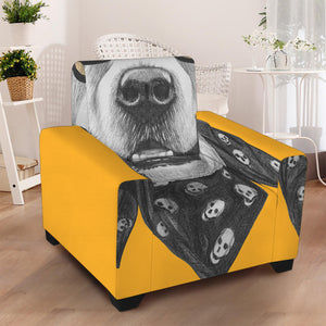 Golden Retriever With Glasses Print Armchair Slipcover