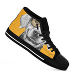 Golden Retriever With Glasses Print Black High Top Shoes
