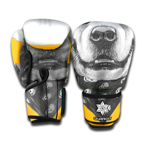 Golden Retriever With Glasses Print Boxing Gloves