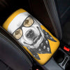 Golden Retriever With Glasses Print Car Center Console Cover