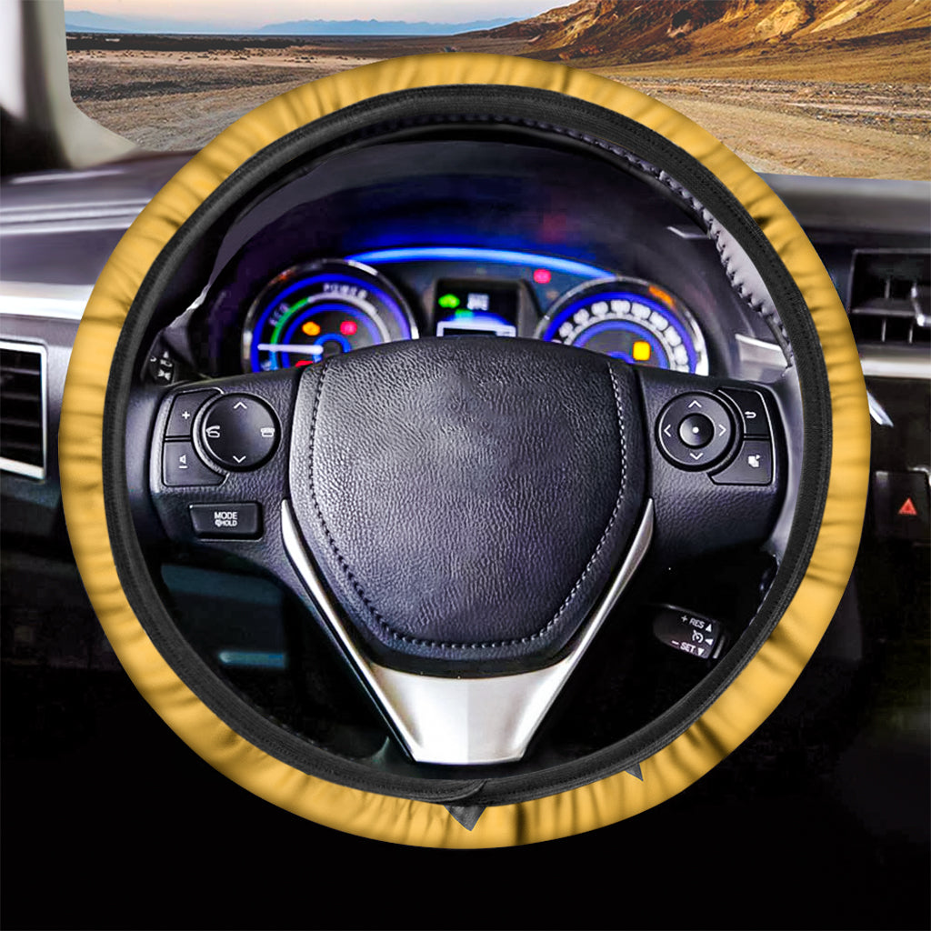 Golden Retriever With Glasses Print Car Steering Wheel Cover