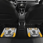 Golden Retriever With Glasses Print Front and Back Car Floor Mats