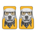 Golden Retriever With Glasses Print Front Car Floor Mats